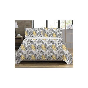 Yaprak Desenli Bebek Ve Çocuk Baskılı Tek Kişilik Pike Takımı 160x230 Beyaz