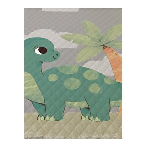 Dinozor Desen Tek Kişilik Çocuk Pike Takımı 160x220 Cm