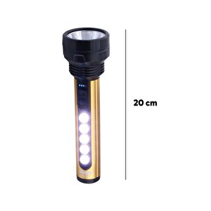 El Feneri Şarjlı Led Işıldak Kamp Lambası Gece Aydınlatma 5 W + 3 W Beyaz Işık 1800 Mah