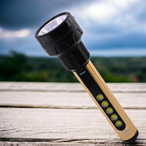 El Feneri Şarjlı Led Işıldak Kamp Lambası 1800 Mah Gece Aydınlatma 5 W 3 W Beyaz Işık