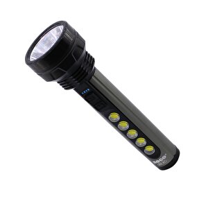El Feneri Şarjlı Led Işıldak Kamp Lambası Gece Aydınlatma 5 W + 3 W Beyaz Işık 1800 Mah