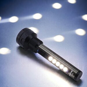 El Feneri Şarjlı Led Işıldak Kamp Lambası Gece Aydınlatma 5 W + 3 W Beyaz Işık 1800 Mah