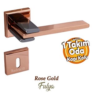 Fulya Lüx Bakır Füme Kare Rozetli Oda Uyumlu Kapı Kolu Sağa Ve Sola Uygun Kapı Kolları 1 Takım