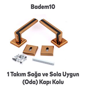 Defne Lüx Rose Gold Kare Rozetli Oda Kapısı Uyumlu Kapı Kolu Sağa Ve Sola Uygun Kolları 1 Takım