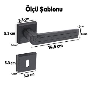 Defne Lüx Rose Gold Kare Rozetli Oda Kapısı Uyumlu Kapı Kolu Sağa Ve Sola Uygun Kolları 1 Takım
