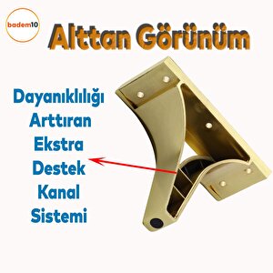 Begonya Lüks Mobilya Kanepe Sehpa Tv Ünitesi Çekyat Oturma Grubu Koltuk Ayağı Baza Ayak Altın 12 Cm