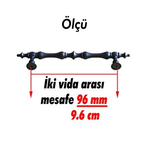 Şehzade Kulp Mobilya Mutfak Dolabı Çekmece Dolap Kulpları Kapak Kulpu Kulbu Siyah 96 Mm Metal
