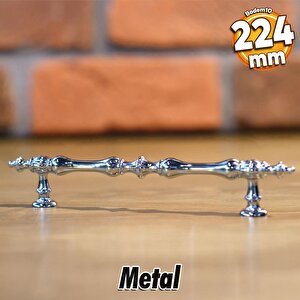 Şehzade Kulp Mobilya Mutfak Dolabı Çekmece Dolap Kulpları Kapak Kulpu Kulbu Krom 224 Mm Metal