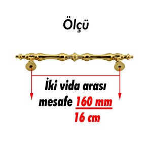 Şehzade Kulp Mobilya Mutfak Dolabı Çekmece Dolap Kulpları Kapak Kulpu Kulbu Gold 160 Mm Metal