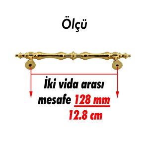 Şehzade Kulp Mobilya Mutfak Dolabı Çekmece Dolap Kulpları Kapak Kulpu Kulbu Gold 128 Mm Metal