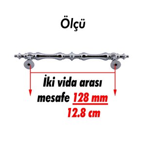 Şehzade Kulp Mobilya Mutfak Dolabı Çekmece Dolap Kulpları Kapak Kulpu Kulbu Krom 128 Mm Metal