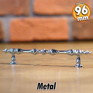 Şehzade Kulp Mobilya Mutfak Dolabı Çekmece Dolap Kulpları Kapak Kulpu Kulbu Krom 96 Mm Metal