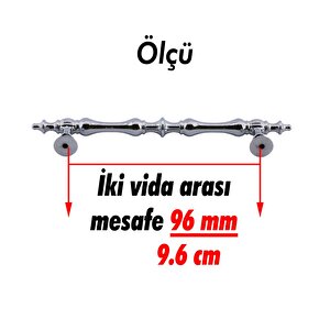 Şehzade Kulp Mobilya Mutfak Dolabı Çekmece Dolap Kulpları Kapak Kulpu Kulbu Krom 96 Mm Metal