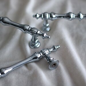 Şehzade Kulp Mobilya Mutfak Dolabı Çekmece Dolap Kulpları Kapak Kulpu Kulbu Krom 96 Mm Metal