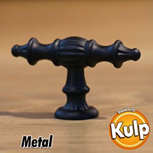 Şehzade Kulp Düğme Mobilya Mutfak Dolabı Çekmece Dolap Kulpları Kapak Kulpu Kulbu Siyah Metal