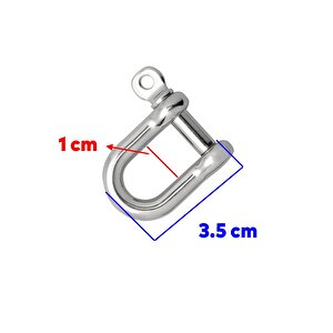 Kilitli Karabina U Tipi Zincir Kilidi 6 Mm Kilit Salıncak Askısı Ek Bağlantı Parça Aparat 2 Adet