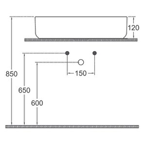 Isvea Infinity Tezgah Üzeri Lavabo 50cm Fil Dişi
