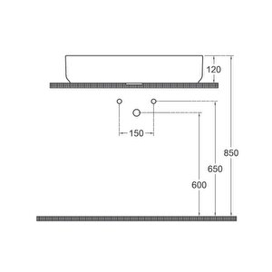 Isvea Infinity Batarya Delikli Tezgah Üzeri Lavabo 60cm Antrasit