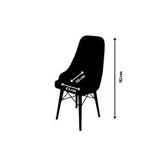 4 Adet Siesta Serisi Babyface Kumaş Siyah Ahşap Gürgen Ayaklı Mutfak Sandalyeleri