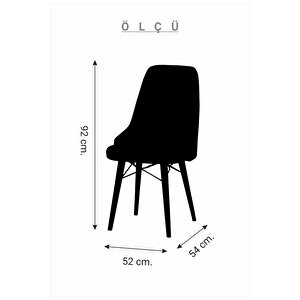 4 Adet Elif Serisi Nubuk Kumaş Siyah Ahşap Gürgen Ayaklı Mutfak Sandalyeleri