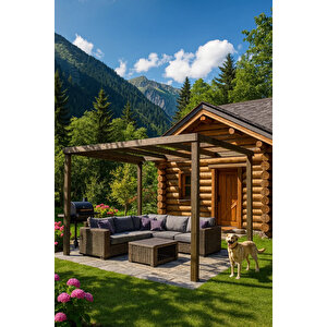 Ahşap Smart Pergole Tente Çardak 250x250 Cm
