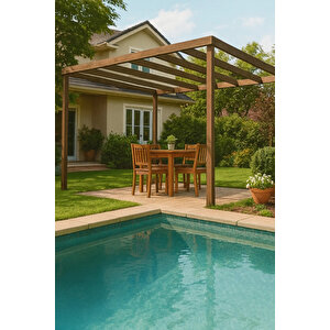 Ahşap Smart Pergole Tente Çardak 250x250 Cm