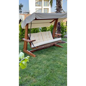 Viva 2200 Krem Salıncak, Balkon salıncağı, 3 kişilik salıncak, ahşap salıncak, ahşap bahçe salıncağı, teras salıncağı, balkon salıncağı, rattan salıncak, veranda salıncağı, ahşap salıncak modelleri, salıncaklar,