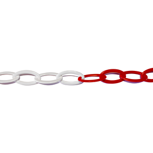 Plastik Zincir 6mm Kırmızı-beyaz 25 M