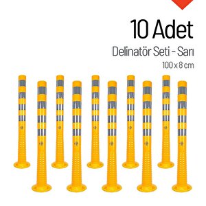 Delinatör 100 X 8 Cm Sarı 10 Adet, Esnek Duba