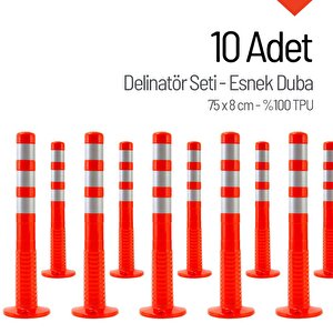 10`lu Delinatör Set 75 X 8 Cm %100 Tpu, Esnek Duba