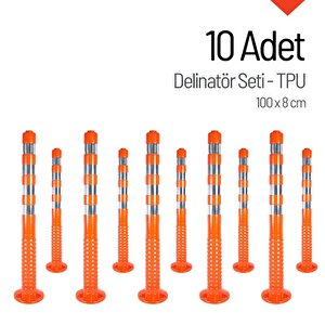 Delinatör 100 X 8 Cm (tpu) 10 Adet, Esnek Trafik Bariyeri