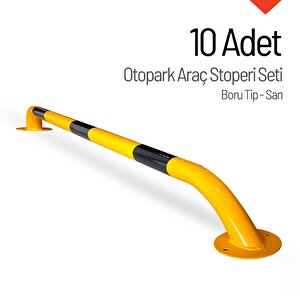 Oto Park Araç Stoperi Boru Tip Sarı 200x13cm 60mm 10 Adet İndirimli Set