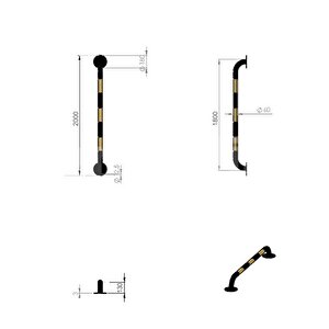 Oto Park Araç Stoperi Boru Tip Sarı 200x13cm 60mm 10 Adet İndirimli Set