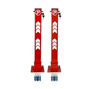 Kilitli Otopark Direği 75 Cm, Park Bariyeri 2li Set