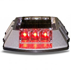 5'li Set Kırmızı Solar Çakar Yol Butonu, Poliüretan Taban