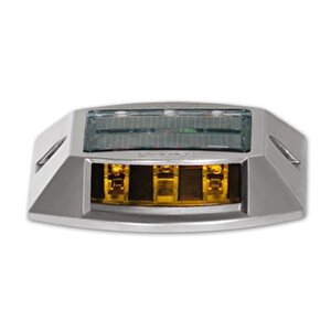 5'li Set Sarı Solar Yol Butonu 3x3 Ledli