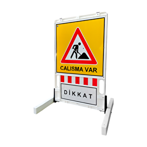 Katlanır Uyarı Levhalı Bariyer 150x90cm