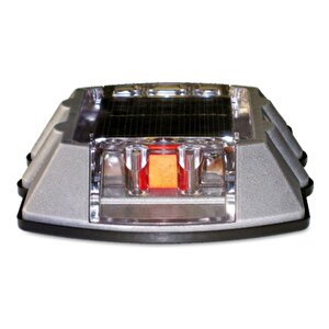 Kırmızı Solar Çakar Yol Butonu, Poliüretan Taban