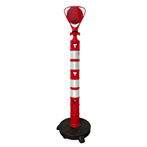 Solar Üçgen Flaşörlü - Plastik Ağırlıklı Yol Dikmesi Seti 11x148 Cm