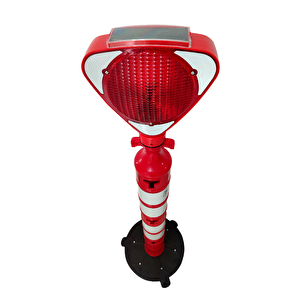Solar Üçgen Flaşörlü - Plastik Ağırlıklı Yol Dikmesi Seti 11x148 Cm