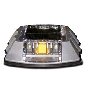 10'lu Set Sarı Solar Çakar Yol Butonu, Poliüretan Taban