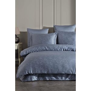 Laura Home Tencel Jakar Nevresim Takımı Çift Kişilik - Eva İndigo
