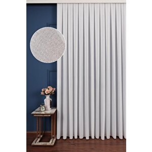 İpek Krep Tül Salon Ve Yatak Odası Tül Perde Modern Ütü İstemez 1/3 Sık Pileli Etek Kurşunlu Sezon 350x250 cm