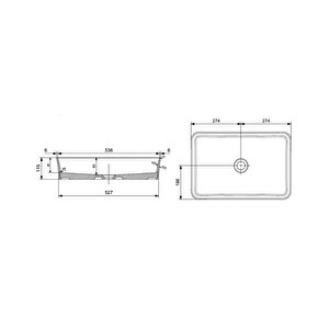 Slim Line Dikdörtgen Lavabo 55x38 Cm Mat Kaşmir