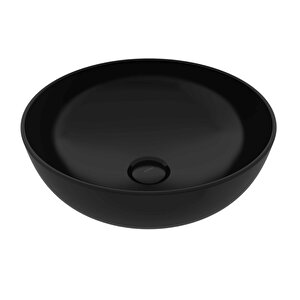 Slim Line Yuvarlak Lavabo 38 Cm Parlak Siyah