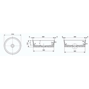 Slim Line Yuvarlak Lavabo 38 Cm Parlak Beyaz