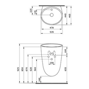 Bocchi Venezia Asma Monoblok Lavabo Mat Beyaz