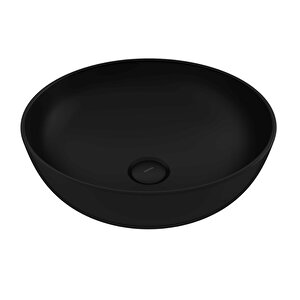 Slim Line Yuvarlak Lavabo 38 Cm Mat Siyah
