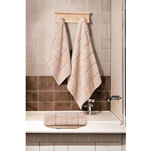 Kare Micro Cotton Banyo Havlusu 90x150cm Bej-90x150cm