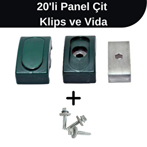 Panel Çit Klips Bağlantı Aparatı 20 Adet, Vida Dahil